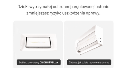 Regulowana osłona ochronna do opraw ORION II / VELLA BIAŁY (RAL9016) / 91834