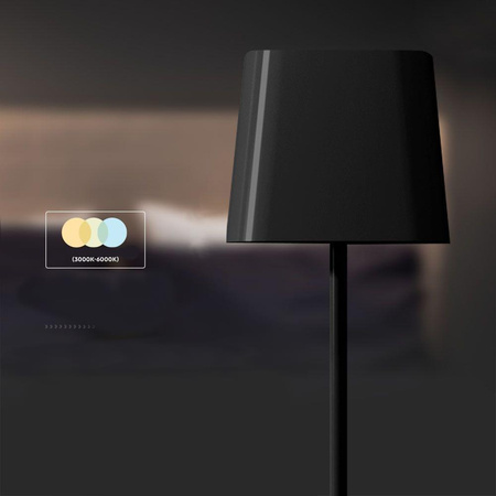 Lampka Biurkowa Nocna Solarna V-TAC 5W CCT LED 35cm Ładowanie USB-C Ściemnianie Czarna 