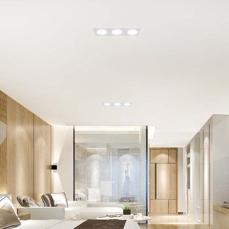 Oprawa Oczko V-TAC 3xGU10 Prostokąt Białe VT-441 3 Lata Gwarancji