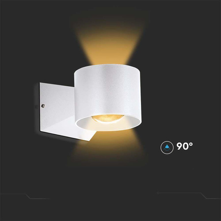 Oprawa Ścienna V-TAC 5W Kinkiet Góra Dół Biały IP65 VT-1179 3000K 465lm