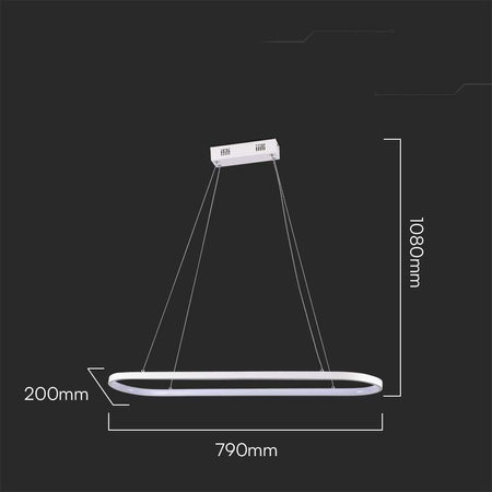 Oprawa Zwieszana V-TAC 24W LED Biała VT-7825 4000K 2760lm