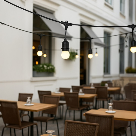 Girlanda zewnętrzna Summer Time 6,6m G45 Mleczna biel 3000K 36V 10xE27 IP44