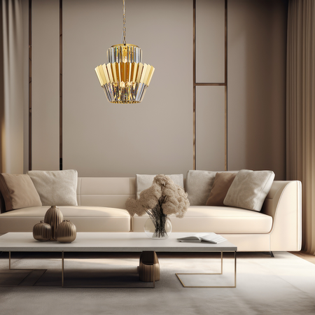 Żyrandol Lampa wisząca DONNA GOLD 9xE14