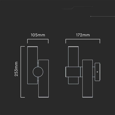 Kinkiet Ścienny V-TAC 6W LED IP44 Biały VT-1186 4000K 620lm