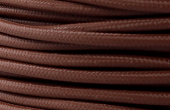 Dekoracyjny kabel w oplocie poliestrowym brązowy dwużyłowy