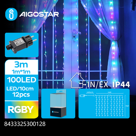 Kurtynka świetlna 100 LED RGB IP44 1mx1m