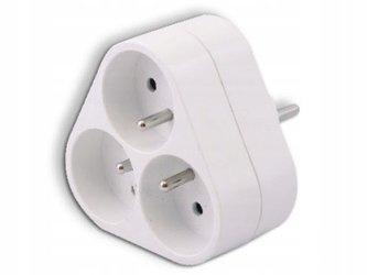 Rozgałęziacz złodziejka 3 gniazdowa z uziemieniem biała