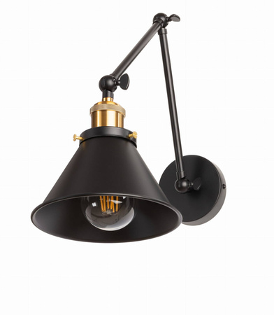 Kinkiet regulowany metalowy klosz stożek NEW Antic Brass