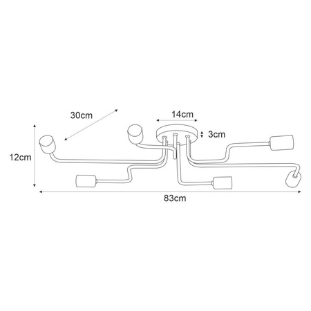 Lampa sufitowa K-4940 z serii KUGA