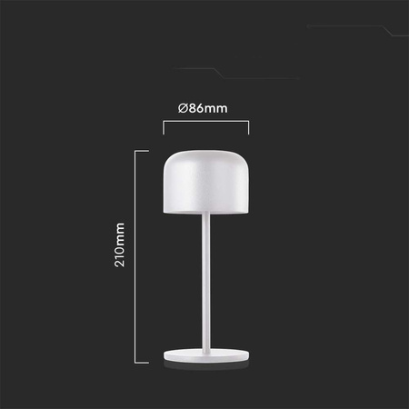Lampka Biurkowa Nocna V-TAC 1,5W LED 21cm Ładowanie Ściemnianie Biała 