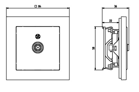 Ospel Sonata Kaszmir Gniazdo antenowe typu F podwójne GPA-2RF/m/82