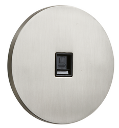 Gniazdo RJ45 podtynkowe okrągłe metalowe TOGGLICA ROUND nikiel szczotkowany