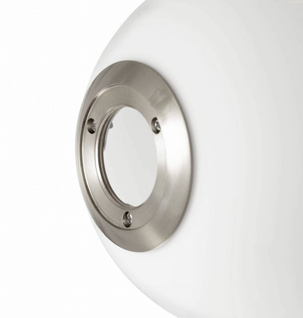Lampa sufitowa plafon Milano silver pojedyńcza mleczna kula 1xE14