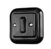 Włącznik ceramiczny podtynkowy dzwonkowy kwadrat czarny bez ramki