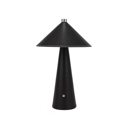 Lampka Biurkowa Nocna V-TAC 3W LED 33cm CCT Ładowanie USB-C Ściemnianie Czarna Skóra 