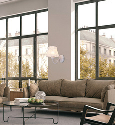 Kinkiet biały abażur z organzy 1xE27 Zefir Candellux 21-73785