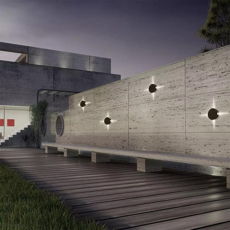 Oprawa Ścienna V-TAC 3W LED IP65 Czarna Okrągła VT-706-B-N 3000K 428lm