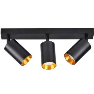 Lampa ścienno-sufitowa MARIBEL 3 GU10 czarno-złota + czarne pierścienie