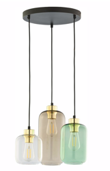 Lampa wisząca Szklana  3 x E27 kolorowa Marco green