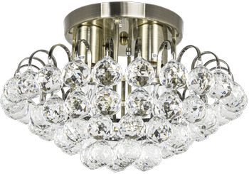 Lampa sufitowa Monaco 4xE27 mosiądz kryształki