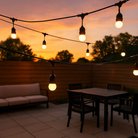 Girlanda zewnętrzna Summer Time 6,6m G45 Mleczna biel 3000K 36V 10xE27 IP44