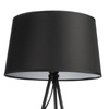 Lampa podłogowa NEPTUN trójnóg z czarnym abażurem stożek
