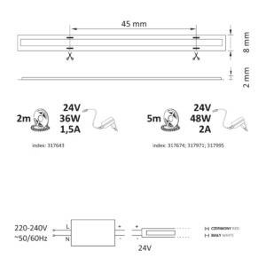 Taśma LED COB 24V 5m 33W 3050lm 3000K