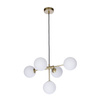 Lampa wisząca mosiądz mleczny klosz kulka 5x28W Mati Candellux 35-73778