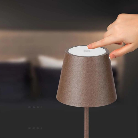 Lampka Biurkowa Nocna V-TAC 1,5W LED Ładowanie Ściemnianie IP54 Brąz