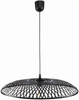 Lampa wisząca boho płaska bambusowa czarna ZEN SINGLE 60cm
