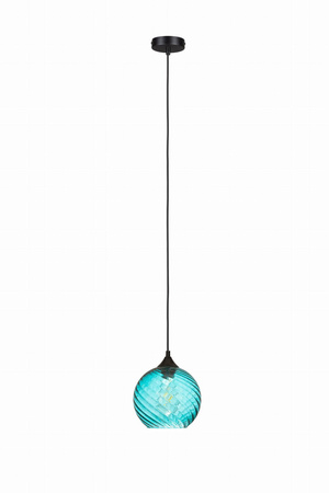 Lampa wisząca szklana niebieska kula VELA