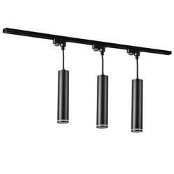 Zestaw szynowy PARIS Czarny 3xGU10 oprawy wiszące, szyna 1m