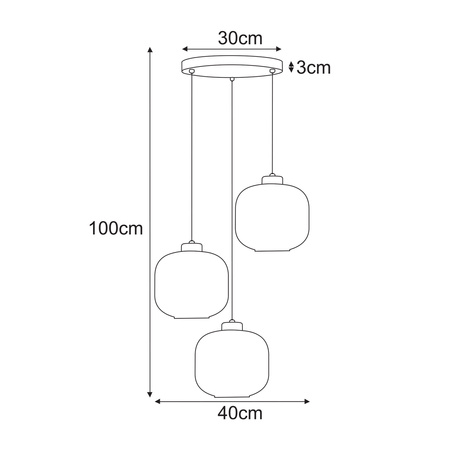 Lampa wisząca z kloszami nad okrągły stół K-5644 z serii SPARTA