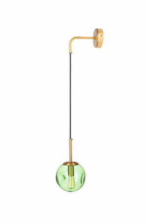 Kinkiet metalowy szklana kula LAVA GREEN