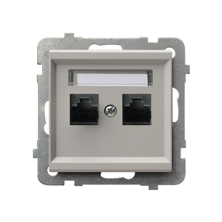 Ospel Sonata Kaszmir Gniazdo komputerowe podwójne, kat. 6 MMC GPK-2R/K6/m/82