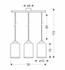 Aspra lampa wisząca czarny 3x60w e27 klosz bursztynowy