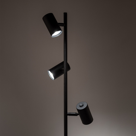  Lampa podłogowa TOP 3xGU10 Czarna