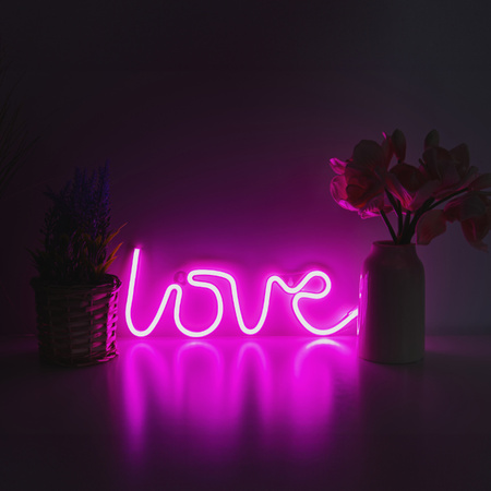 Dekoracja świetlna Neon LED "love", 34 x 12,5 cm