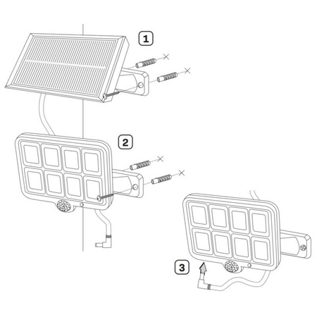 Naświetlacz solarny LED INTEGRA z czujnikiem PIR z pilotem