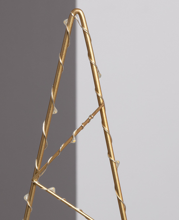 Drzewko świąteczne metalowa złota choinka LED 52cm 3xAAA