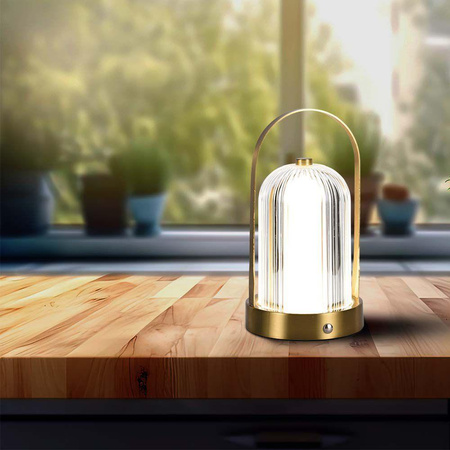 Lampka Biurkowa Nocna V-TAC 1W LED 22cm Ładowanie USB Ściemnianie Złota 