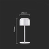 Lampka Biurkowa Nocna V-TAC 1,5W LED 21cm Ładowanie Ściemnianie Biała 