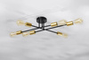 Lampa sufitowa czarno-złota 6xE27 Crespilo 36-01245