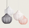 Lampa Wisząca z Metalu i Tkaniny Ayla pastelowy róż 45cm