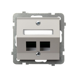 Ospel Sonata Kaszmir Obudowa gniazda podwójnego typu Keystone skośna GPK-2RS/p/82