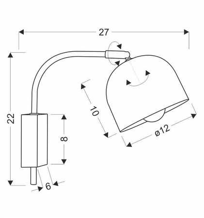 Kinkiet patynowy lampa ścienna 40W E27 regulowany Rupi Candellux 21-75475