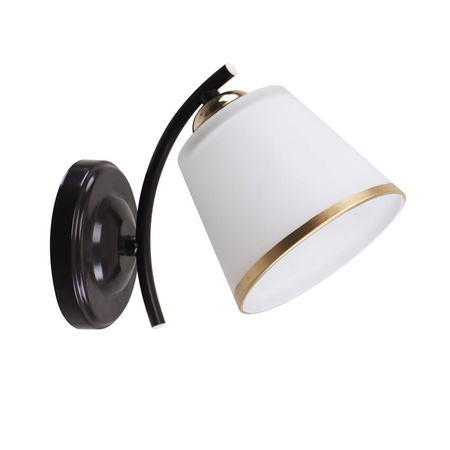 Greco Lampa Kinkiet Brunatny+Złoty 1X40 E27 Klosz Biały
