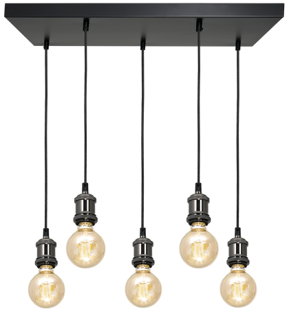 Lampa wisząca EDISON CZARNY 5xE27