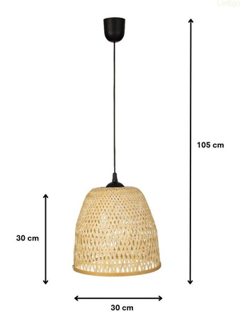 Lampa wisząca BOHO bambusowa czarna E27 PHU09 30cm