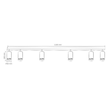 Lampa ścienno-sufitowa PARIS 6 GU10 Czarna